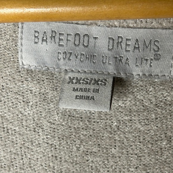 Barefoot Dreams Cardigan Sz XXS XS Cozy Chic Ultra Lite Short Sleeve Zip Hoodie - Picture 4 of 7